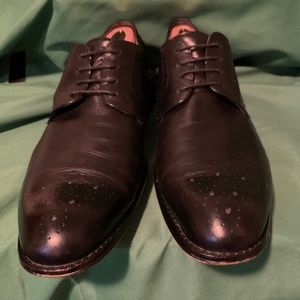 Aston Grey fine leather black dress shoe. Mens 10.5